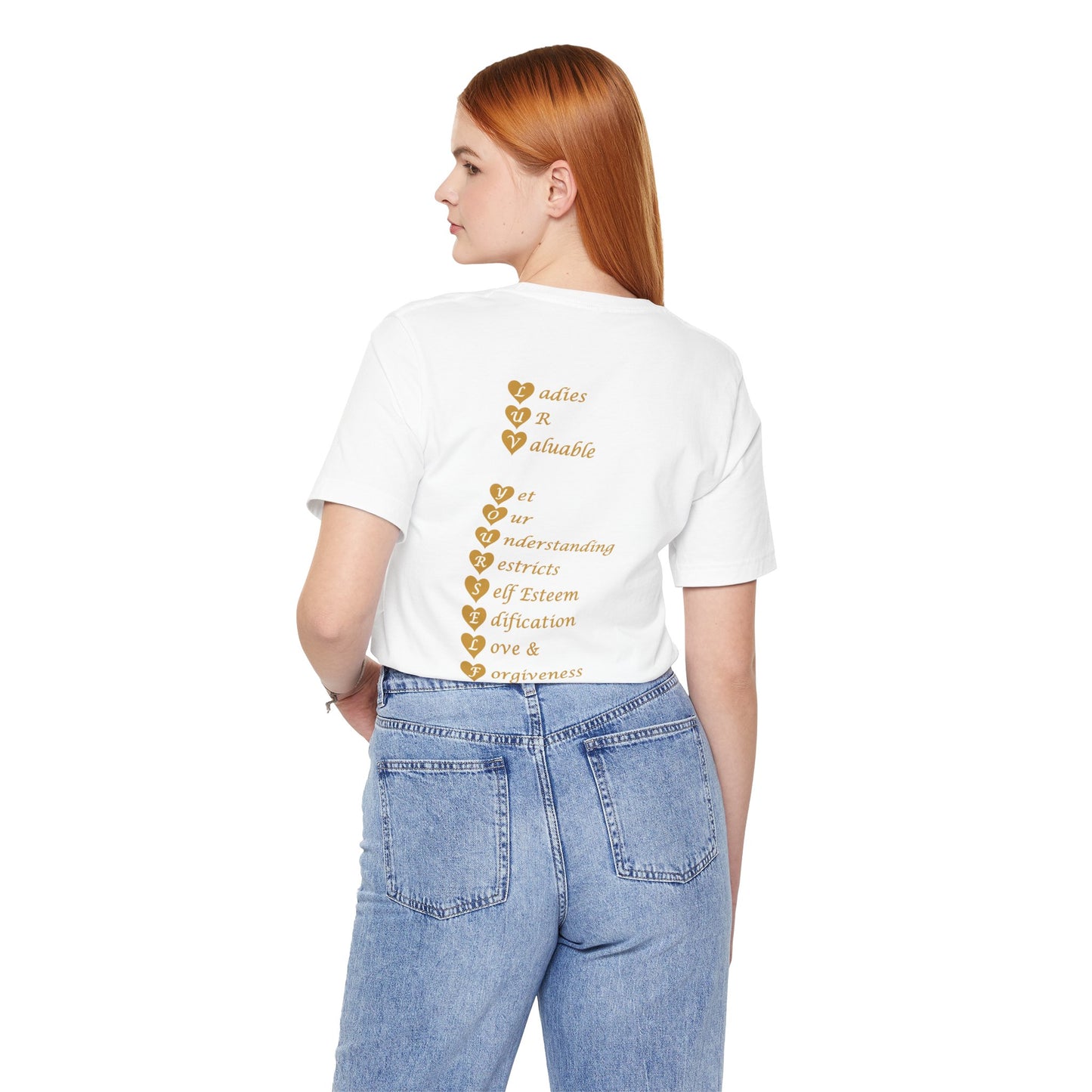 Ladies Luv Yourself Casual Unisex Tee for Everyday Wear, Graphic Short Sleeve Shirt, Gift for Friends, Summer Wardrobe Essential, Birthday Present, [...]