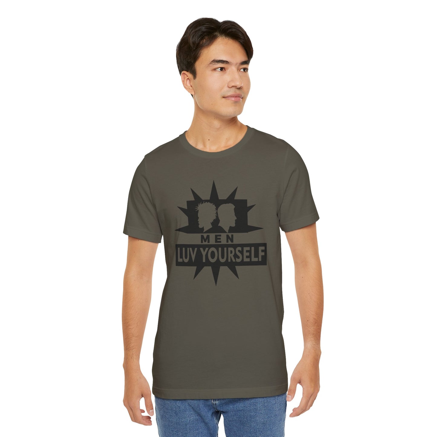 Men's Luv Yourself Unisex Tee for Everyday Wear, Graphic Short Sleeve Shirt, Gift for Friends, Summer Wardrobe Essential, Birthday Present, [...]