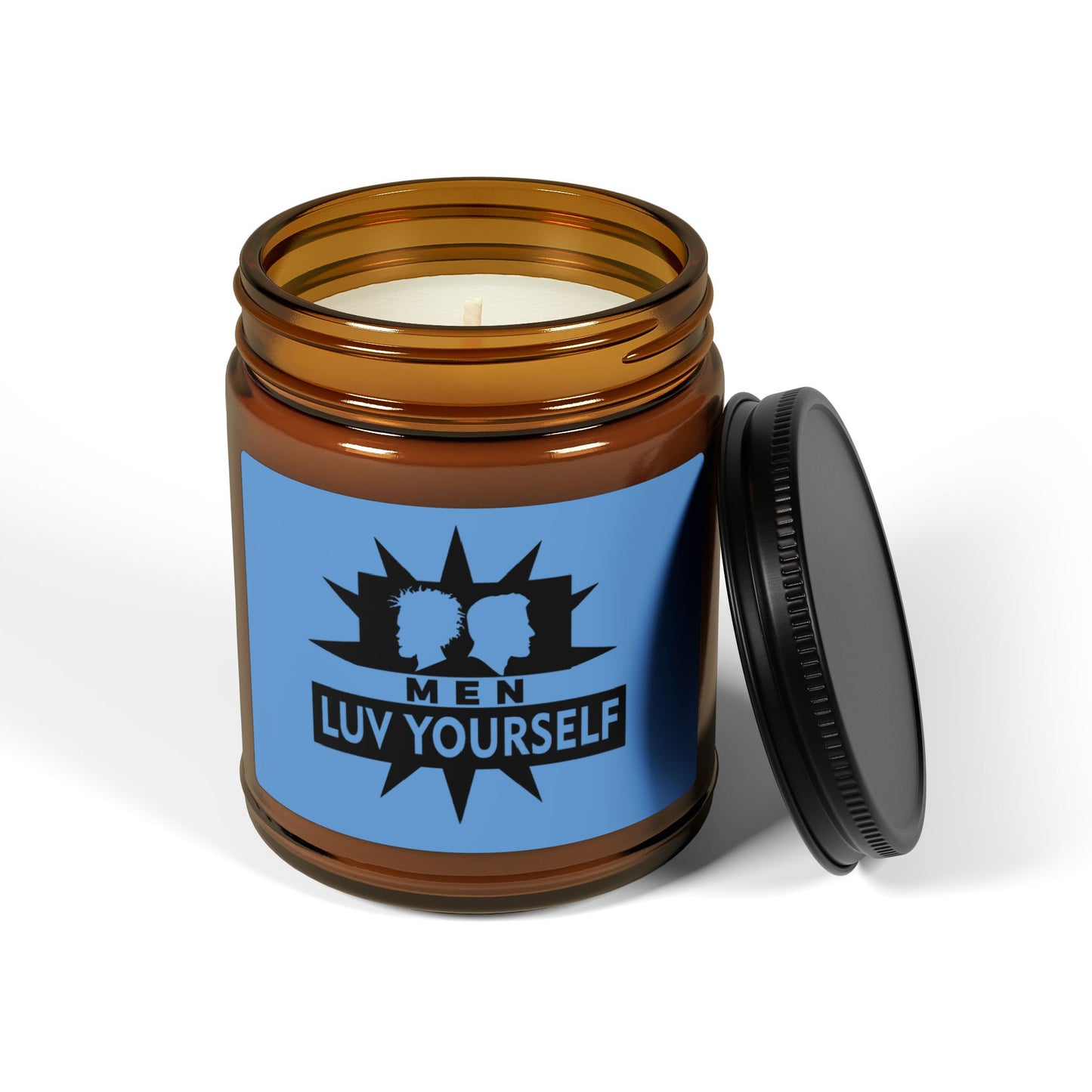 Luv Yourself Scented Soy Candle - Self-Care Gift, Home Decor, Relaxation Gift, Unique Candle, Amber Jar Candle