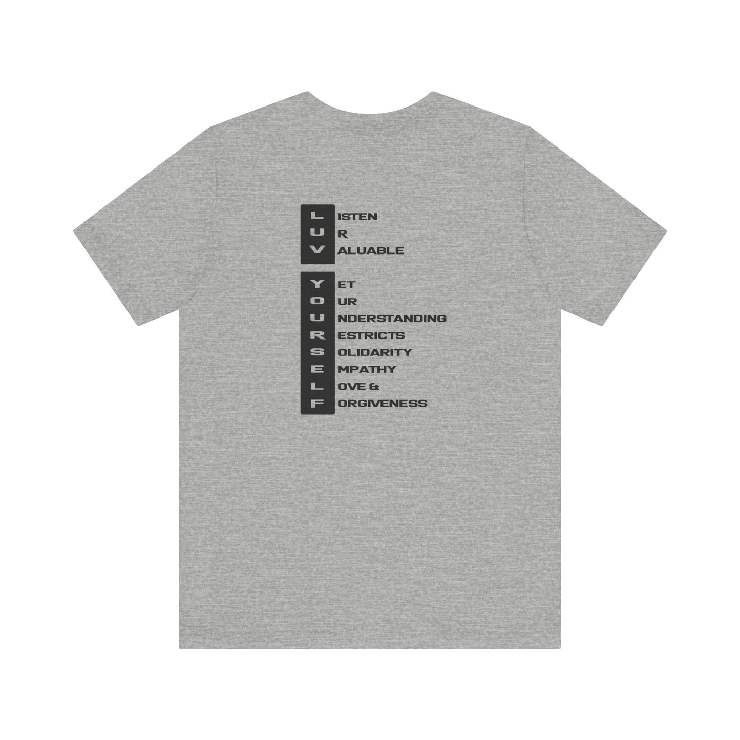Men's Luv Yourself Unisex Tee for Everyday Wear, Graphic Short Sleeve Shirt, Gift for Friends, Summer Wardrobe Essential, Birthday Present, [...]