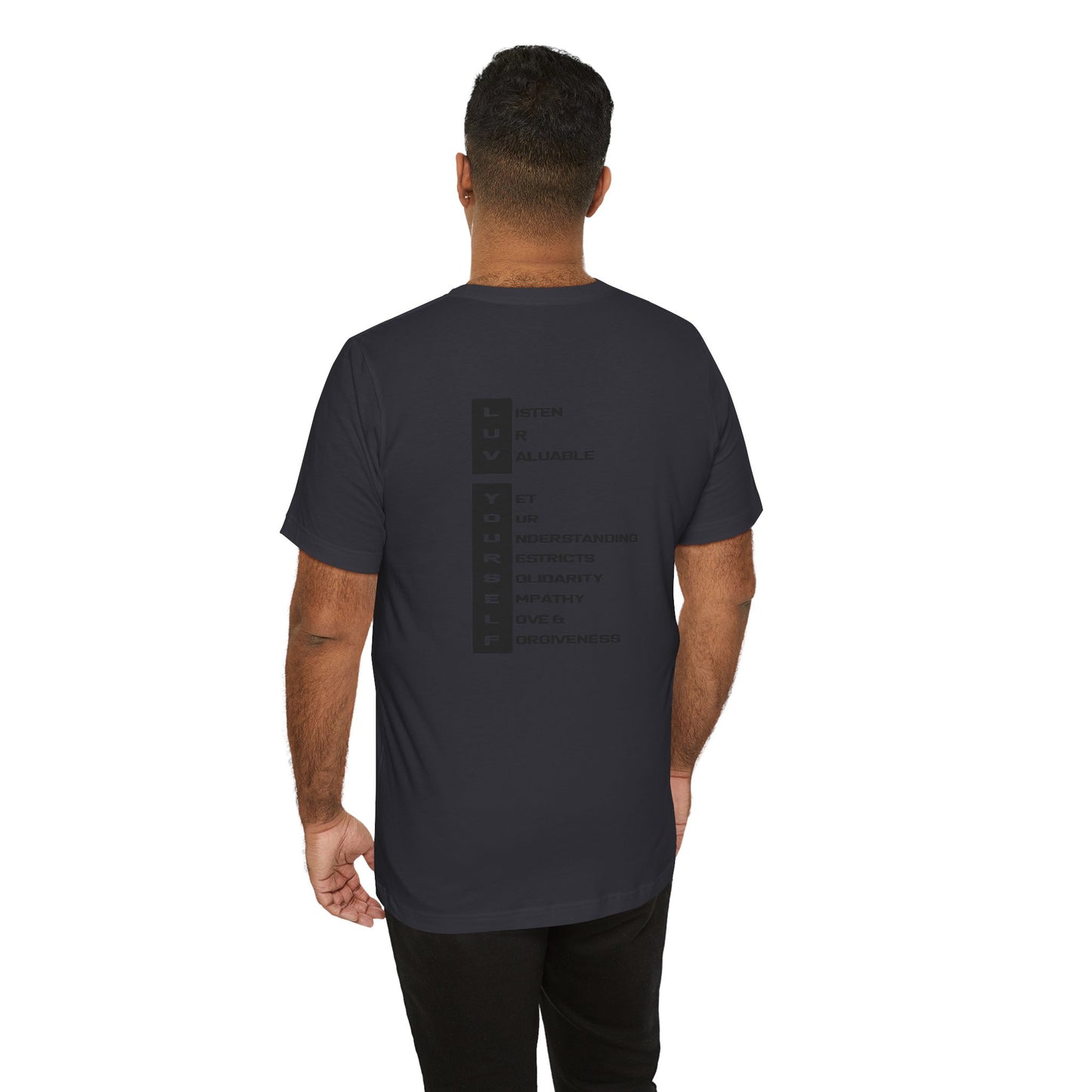 Men's Luv Yourself Unisex Tee for Everyday Wear, Graphic Short Sleeve Shirt, Gift for Friends, Summer Wardrobe Essential, Birthday Present, [...]