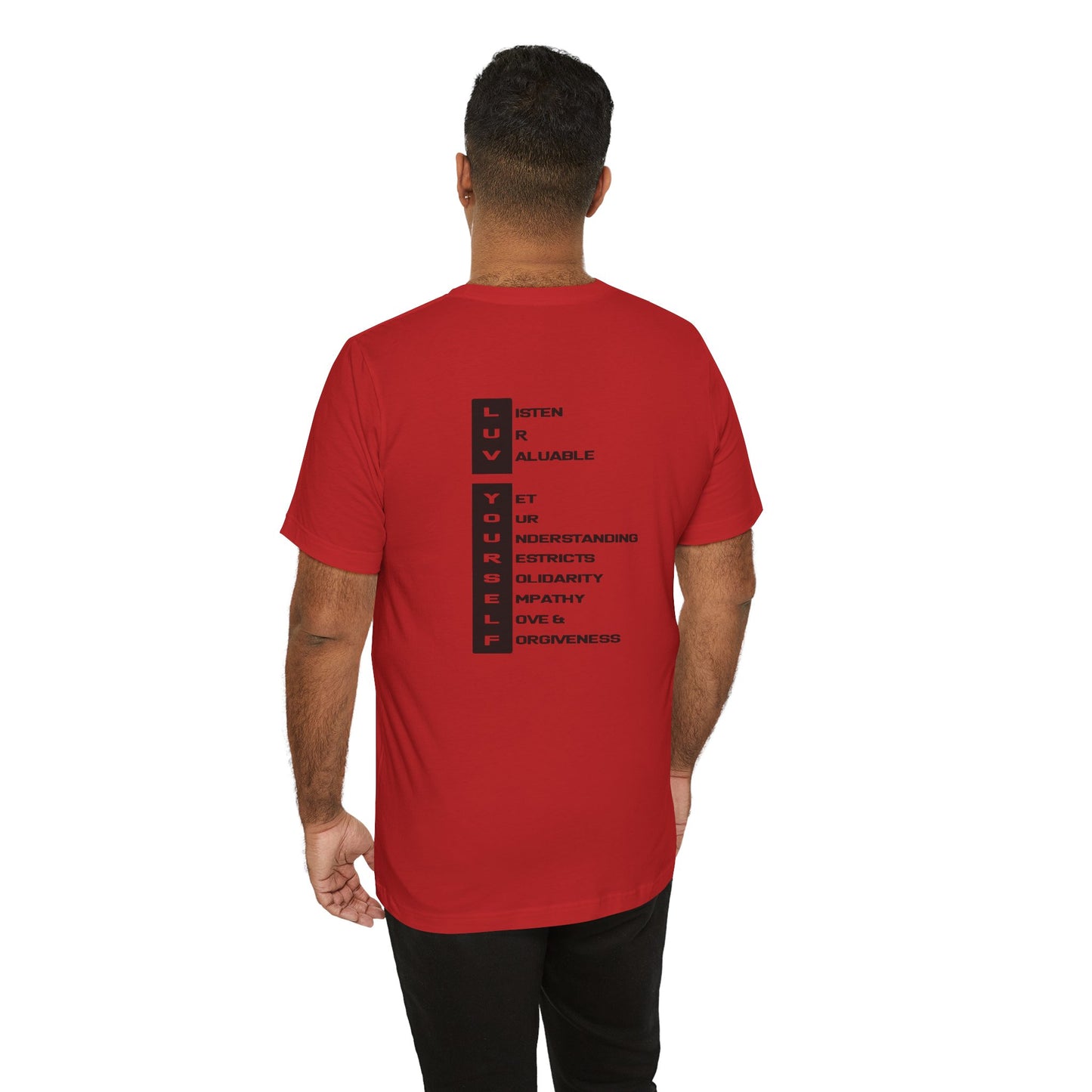 Men's Luv Yourself Unisex Tee for Everyday Wear, Graphic Short Sleeve Shirt, Gift for Friends, Summer Wardrobe Essential, Birthday Present, [...]