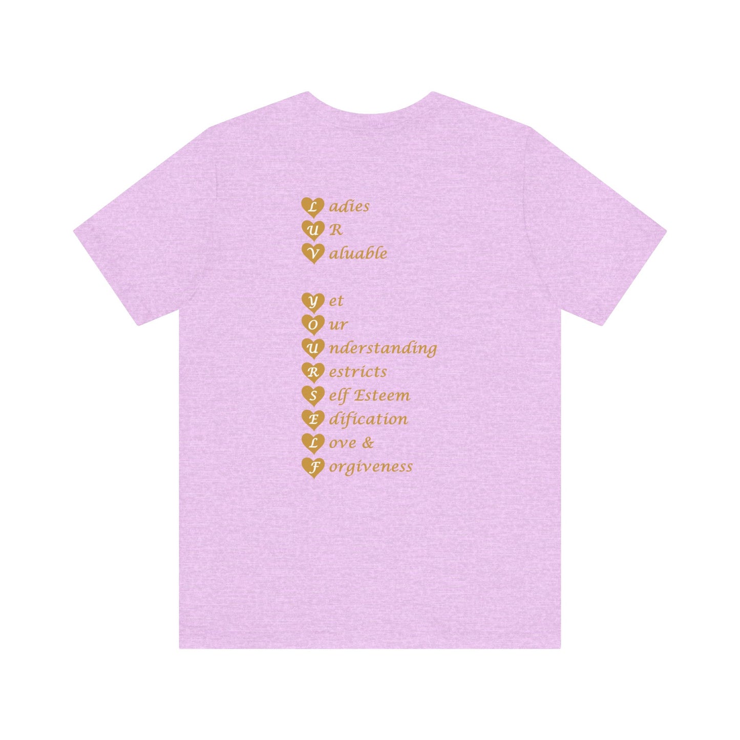 Ladies Luv Yourself Casual Unisex Tee for Everyday Wear, Graphic Short Sleeve Shirt, Gift for Friends, Summer Wardrobe Essential, Birthday Present, [...]
