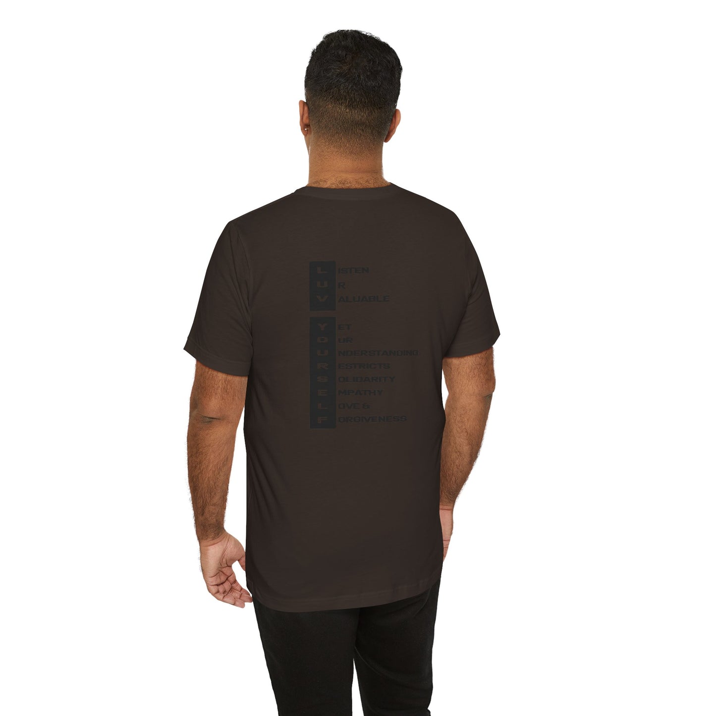 Men's Luv Yourself Unisex Tee for Everyday Wear, Graphic Short Sleeve Shirt, Gift for Friends, Summer Wardrobe Essential, Birthday Present, [...]