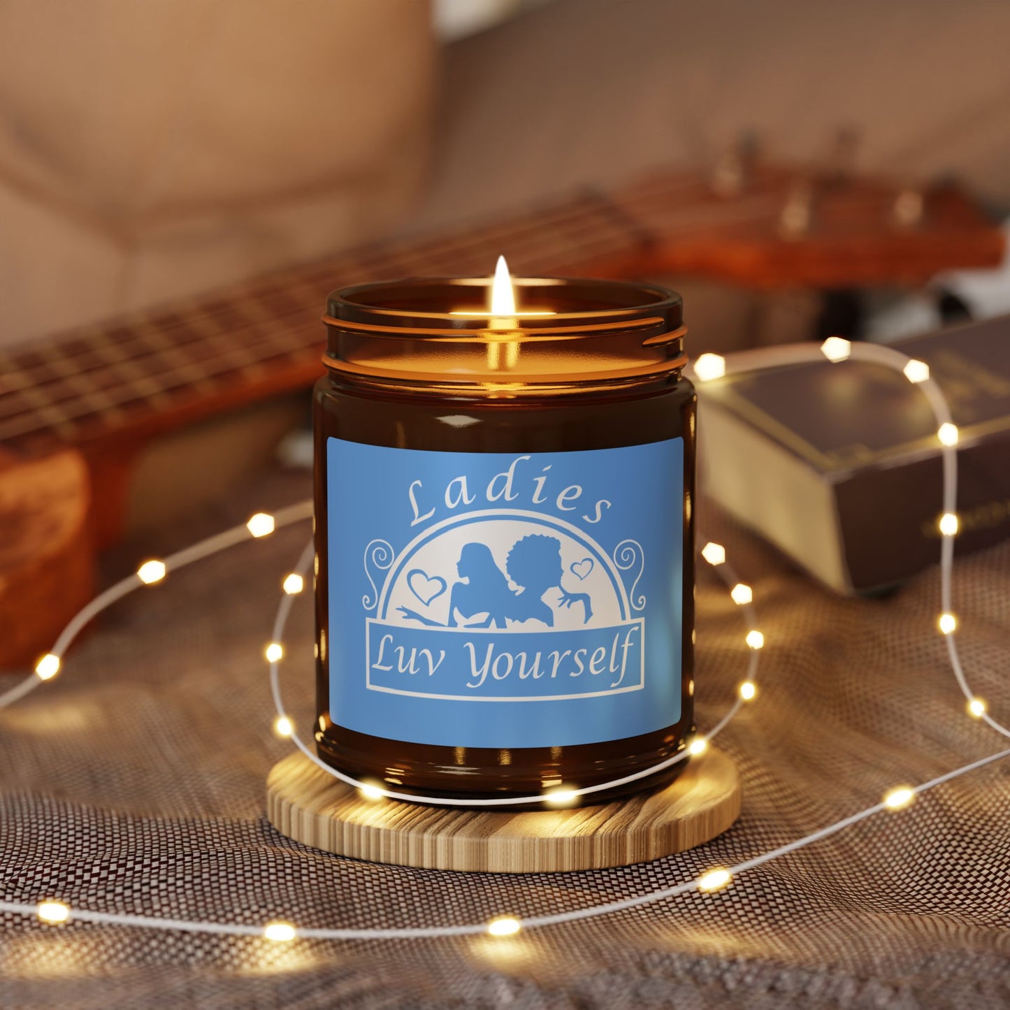 Ladies Luv Yourself Scented Soy Candle - Self-Care Gift, Home Decor, Relaxation Gift, Unique Candle, Amber Jar Candle