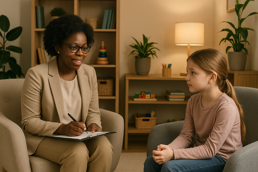 black psychologist working with white girl